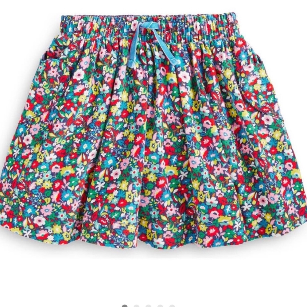 Mini Boden Corduroy Floral Print Skirt